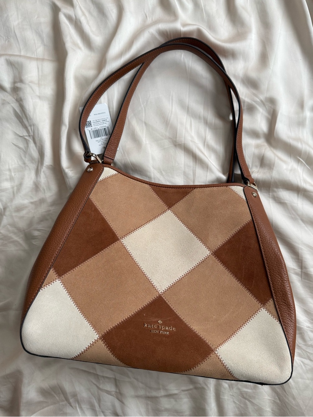kate spade Patchwork Tan, Brown & Cream Shoulder Bag- never worn